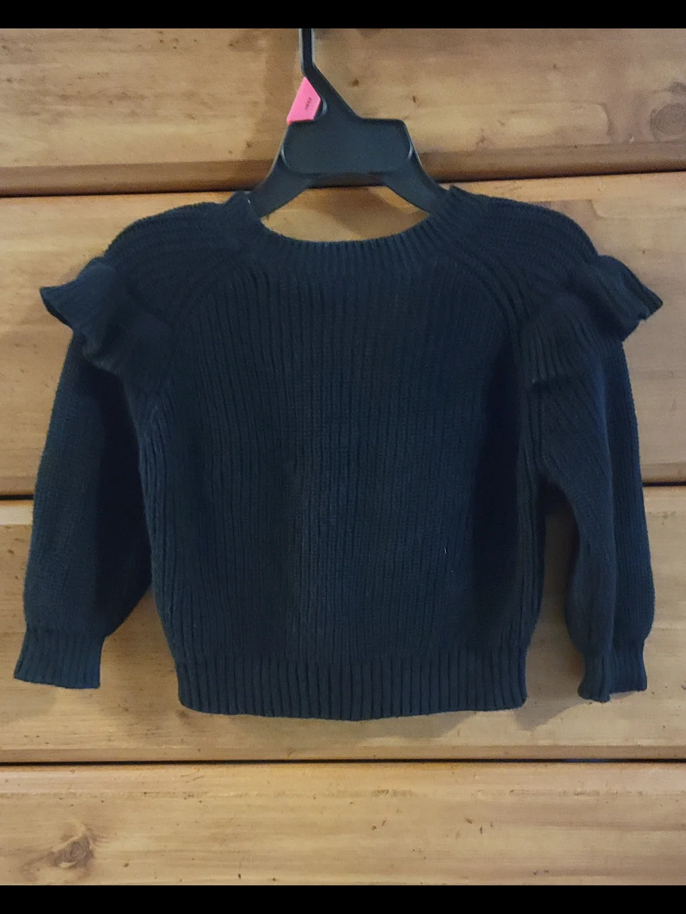 GAP Black Ruffle Knit Sweater
